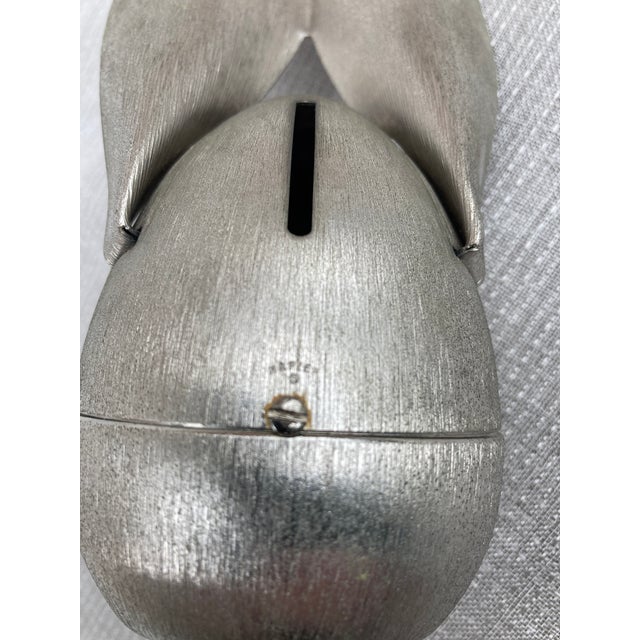 Silver Mid Century Rabbit Bank For Sale - Image 8 of 12