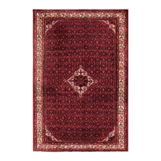 Shabby Chic Persian Tabriz Red/Beige Wool Rug - 6'8'' X 9'8'' For Sale