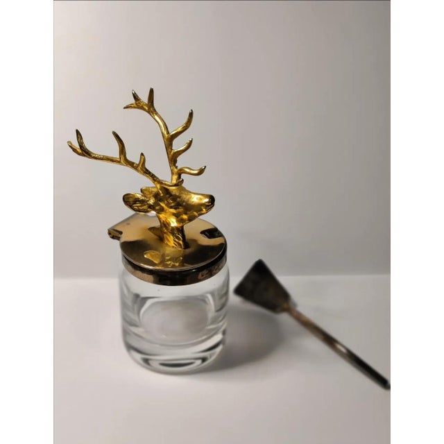 Antique Ormolu Figural Stag Head Mustard Jar, Circa 1920 For Sale - Image 4 of 13