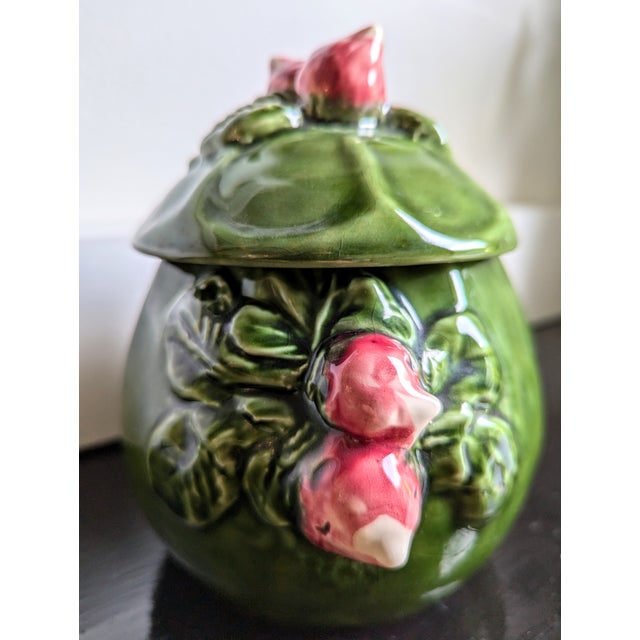 Vintage Portuguese Majolica Radish Jar With Lid For Sale - Image 4 of 6