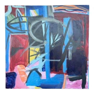 Jerry Buckvar Large Colorful Abstract Painting For Sale