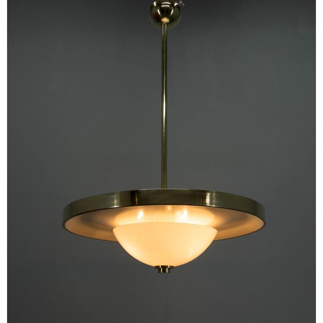 Bauhaus Brass Chandelier from Franta Anyz, 1930s For Sale - Image 11 of 18