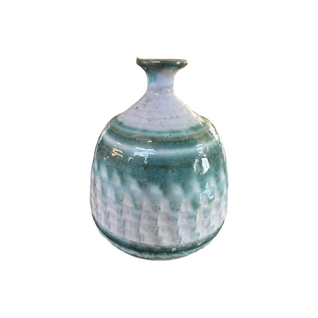 Vintage Mid Century Modern Studio Art Pottery Ceramic Vase 1960s For Sale - Image 4 of 8