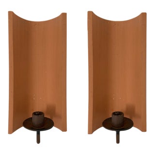 Vintage Studio Von Sydow Terracotta Candle Sconces - Set of 2 For Sale