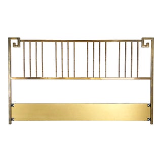 Mastercraft Furniture Brass Greek Key Headboard, King Size For Sale