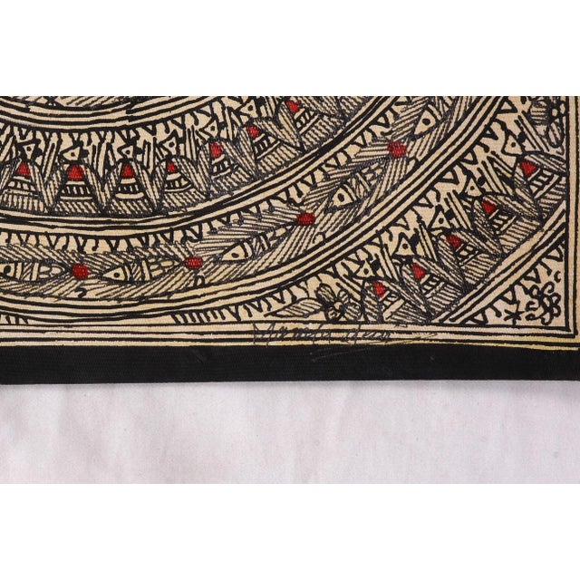 Folk Art Mamta Devi – National Award Winner 2016 | Hand-Painted Madhubani Tree of Life on Handmade Khadi Paper For Sale - Image 3 of 4
