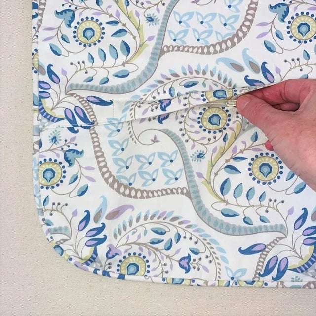 Designer Vicki Payne Free Spirit Aqua Gray Green Ivory Purple Modern Botanical Paisley Leaves Pillow Covers- a Pair For Sale - Image 4 of 6