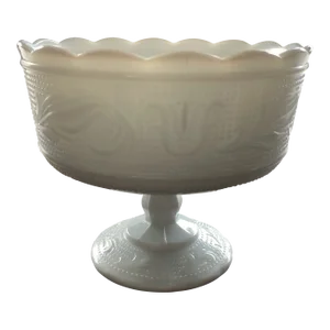 Vintage E.O.Brody Cleveland Milk Glass Footed Bowl