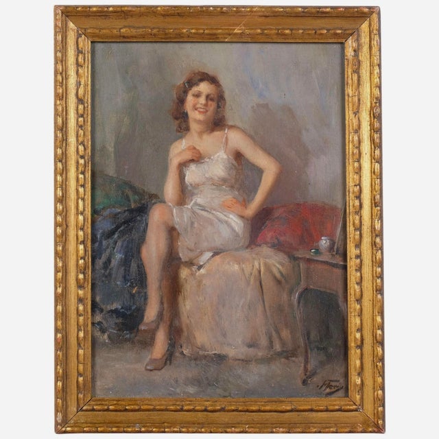 Attilio Toro, Portrait of a Woman, 1920s-1940s, Oil Painting, Framed For Sale - Image 9 of 9