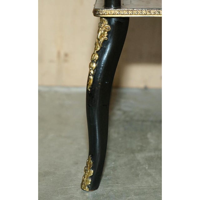 Victorian Ebonised Amboyna Wood Etageres Side Wine Tables, Set of 2 For Sale - Image 11 of 18