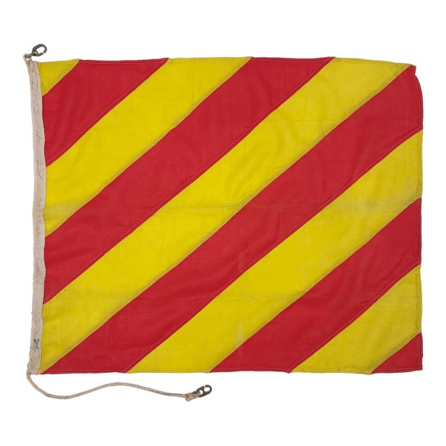 Small Vintage Distressed Nautical Signal Flag For Sale
