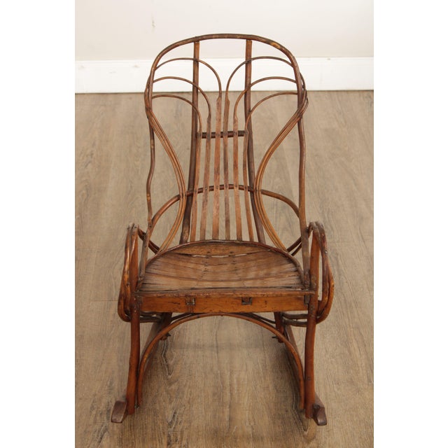 Antique Rustic Adirondack Children's Bentwood Rocking Chair | Chairish