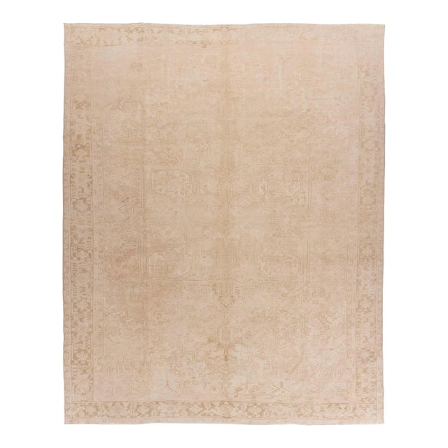 Vintage Circa 1940 Subdued Heriz Rug 10' X 12'5 For Sale