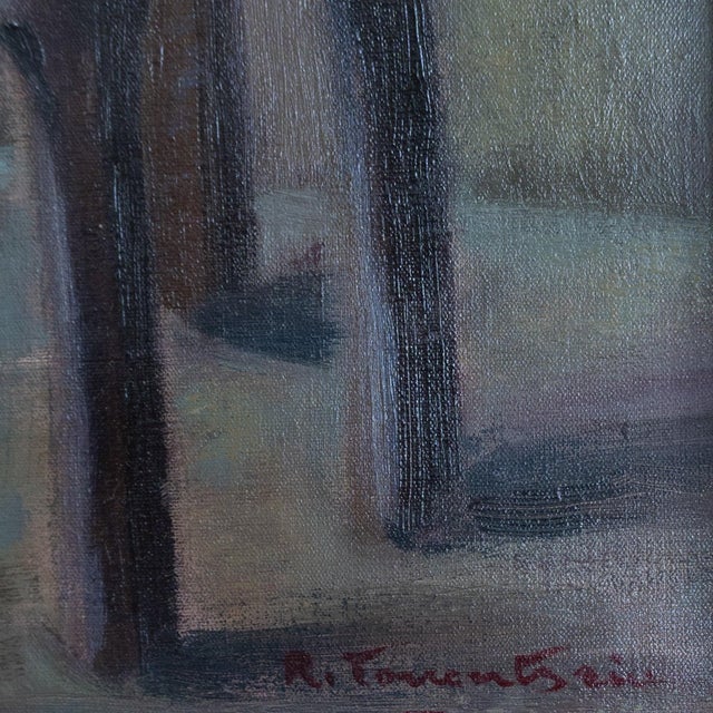 1950s Follower of José Manuel Capuletti, Harlequin Figure with Guitar, 1950s, Oil on Canvas For Sale - Image 5 of 9