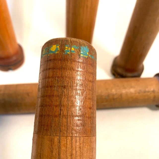 Wood Industrial Wooden Roving Bobbins Large Factory Used Circa 1940 Set of 5 For Sale - Image 7 of 11