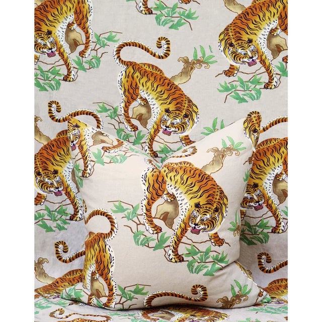 22" Alioth Tiger Linen Pillow For Sale - Image 4 of 5