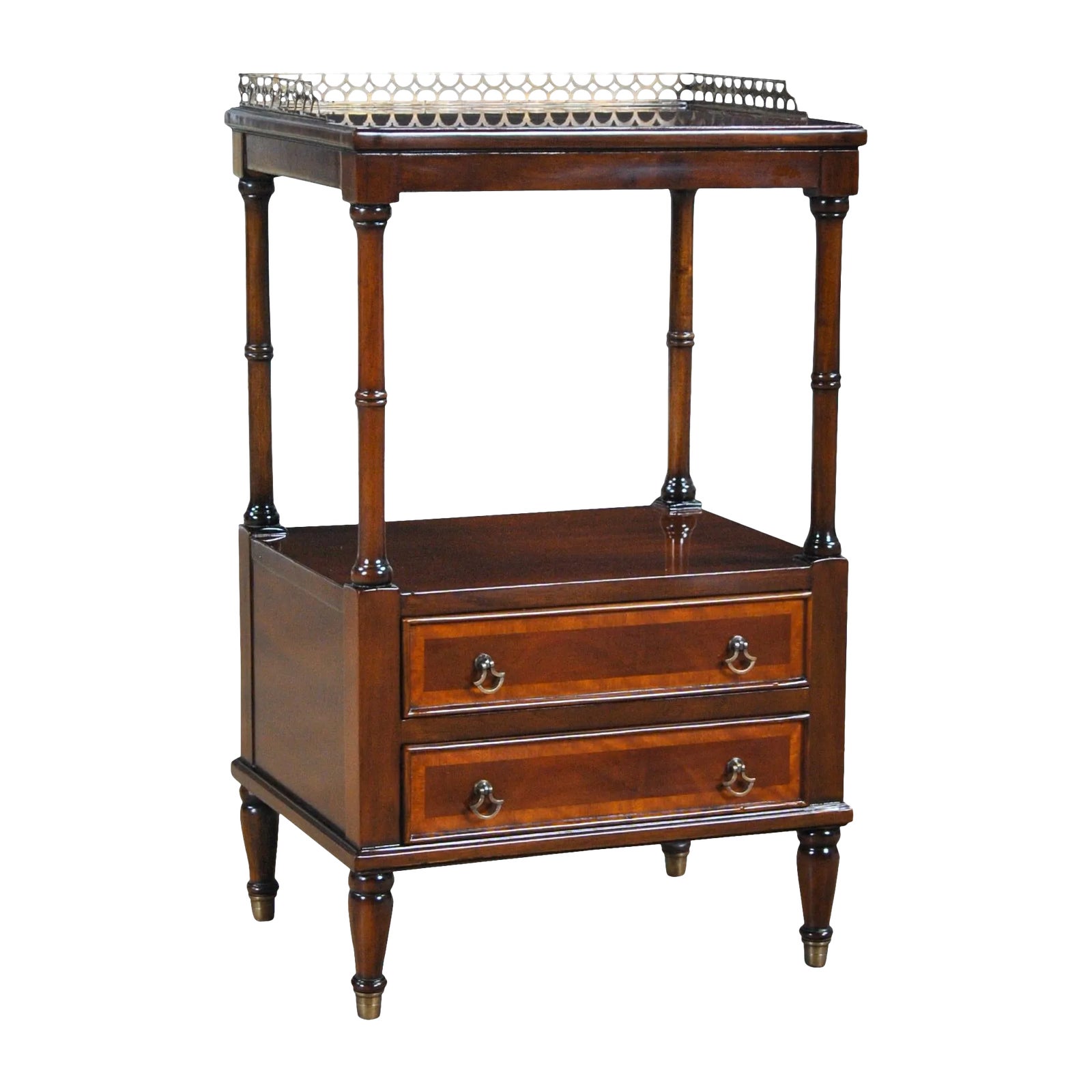 Traditional Mahogany Two Drawer End Table Chairish