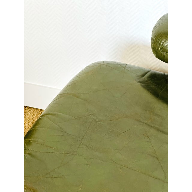 Vintage Scandinavian Modular Sofa in Green Leather and Oak, 1960s, Set of 3 For Sale - Image 16 of 18