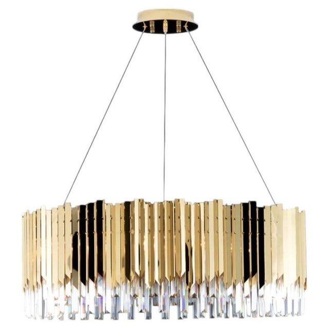 Gold Collection Andromeda Chandelier in Metal and Glass by Jago For Sale - Image 8 of 8