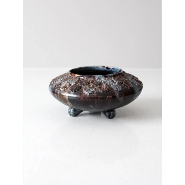 Mid 20th Century Antique Three Footed Bowl Vase For Sale - Image 5 of 9