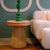 Contemporary Java Side Table in Tinted Rattan and Imitation Grained Leather by Popus Editions For Sale - Image 3 of 5