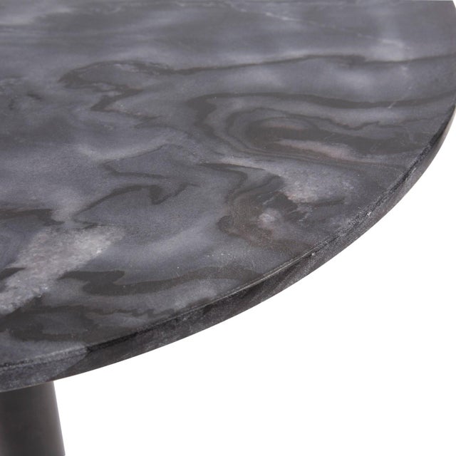 Contemporary Kenneth Ludwig Chicago Micca Black Marble Bistro Table For Sale - Image 3 of 5
