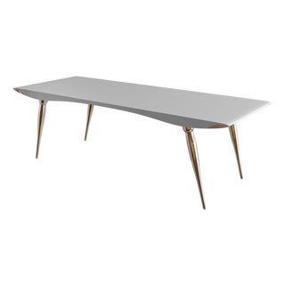 "Vanquish" Desk With Bronze and Stainless Steel, Handmade For Sale