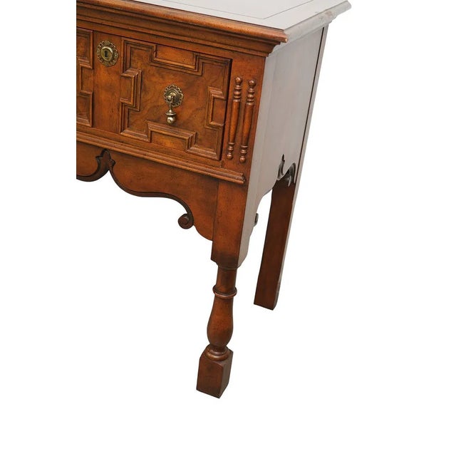 1970s Antique Style Welsh Oak Dresser Base Style Made by Baker Furniture For Sale In West Palm - Image 6 of 8