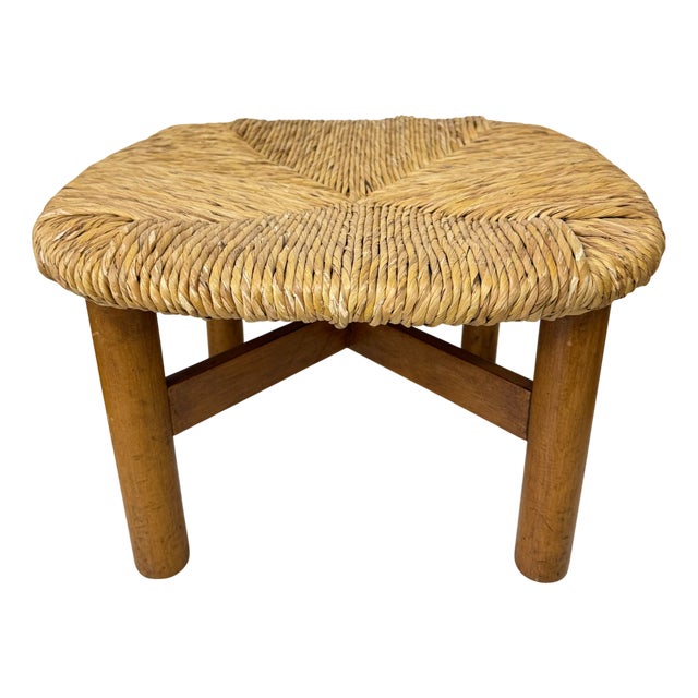 Italian Rush Stool attributed to Lorenzo Forges Davanzati, 1960s For Sale