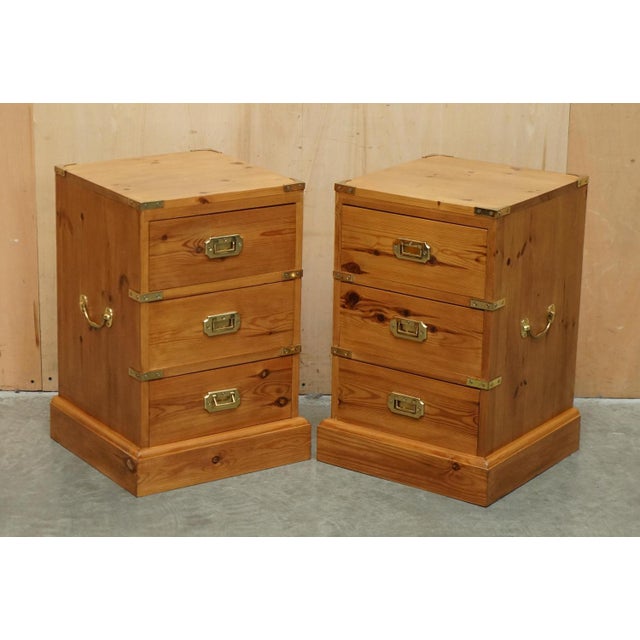 Vintage English Pine Chests of Drawers and Side Tables, Set of 3 For Sale - Image 13 of 18