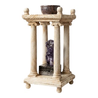Italian Neoclassical Grand Tour Architectural Model W/ Amethyst Figure & Agate Burner For Sale