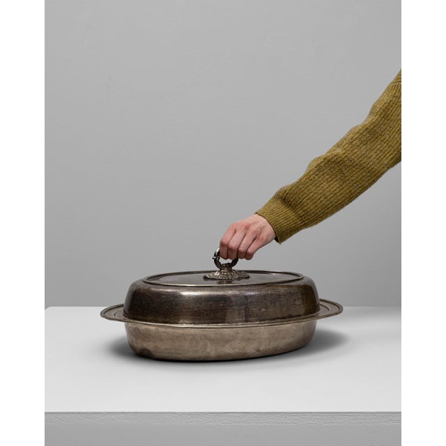 Early 20th Century 1900s French Silver-Plated Roasting Pan For Sale - Image 5 of 18