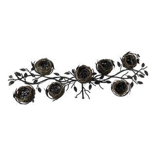 19th Century Wrought Iron Forged Branch and Nesting Volitive Candle Holder For Sale