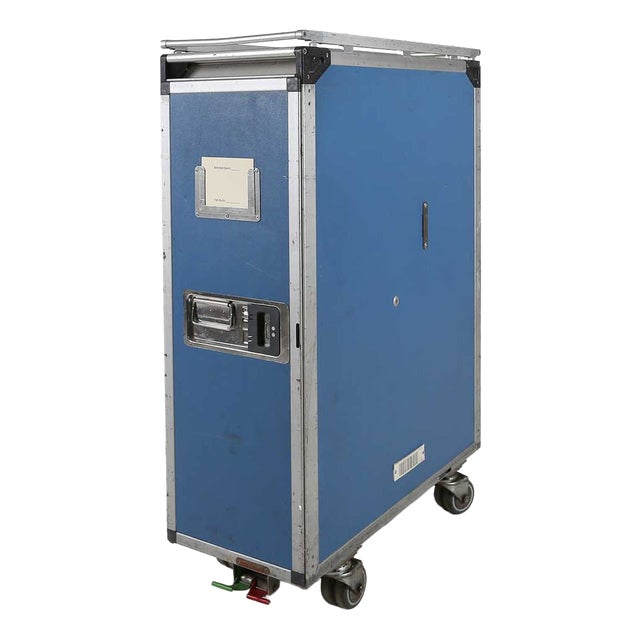 Vintage Industrial Blue Airplane Trolley, 1980 For Sale