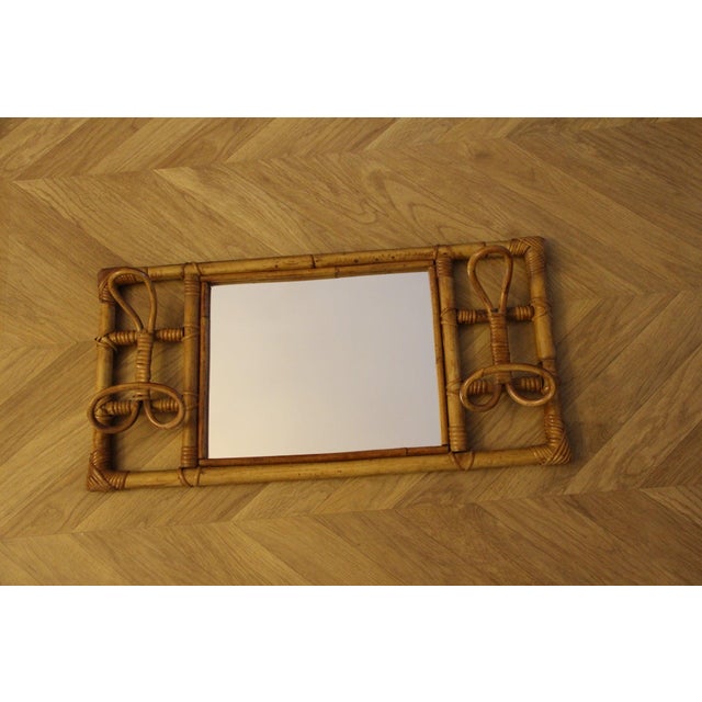 Coat Rack and Wall Mirror in Rattan and Bamboo, 1960s For Sale - Image 16 of 17