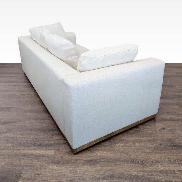 West Elm Newport 3-Seat Modern Cream Sofa For Sale In San Francisco - Image 6 of 10