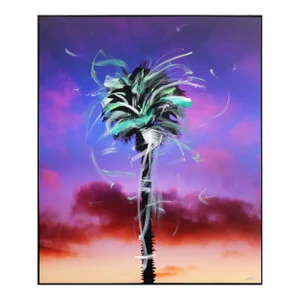 "Hermosa Single Palm - Red Dusk" Original Artwork by Pete Kasprzak
