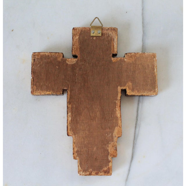 Gold Italian Gold Leaf Wall Crucifix For Sale - Image 8 of 10
