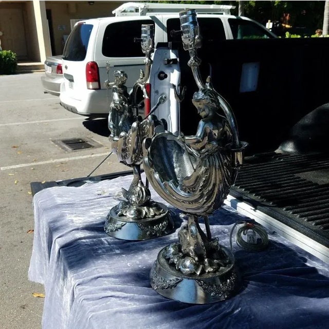 1960's Vintage Putti & Triton Nautical Lamps- A Pair For Sale In Miami - Image 6 of 12
