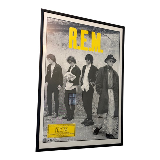 Vintage Framed Poster Featuring the American Rock Band r.e.m For Sale