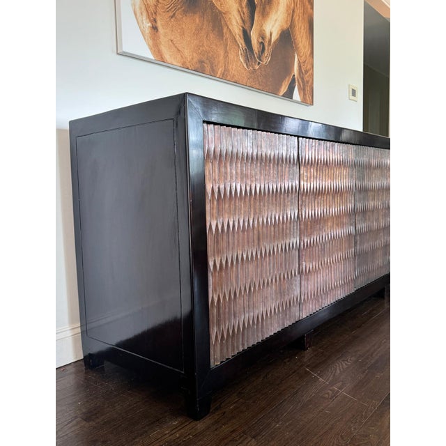 Wood Robert Kuo Limited Edition Lantern Buffet for McGuire For Sale - Image 7 of 18