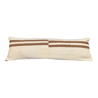Turkish Hemp Pillow Cushion Natural Beige Brown Cushion Cover 14x45 For Sale