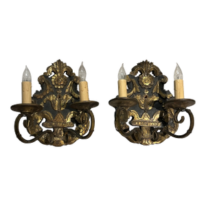 Pair of Baroque Revival Antique Sconces