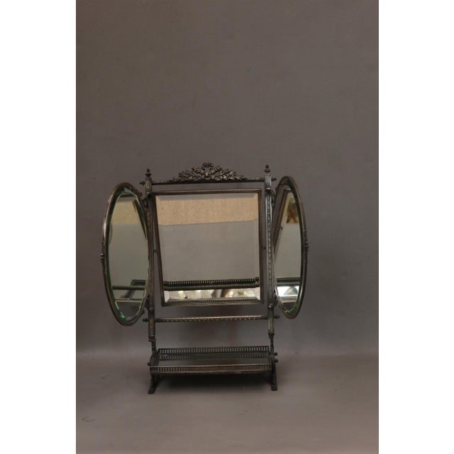 Vintage Silver Plated Table Mirror, 1890s For Sale - Image 4 of 13
