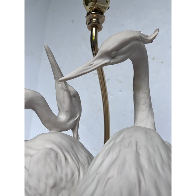Vintage Giuseppe Armani Porcelain Heron Table Lamp - Hollywood Regency For Sale - Image 17 of 18