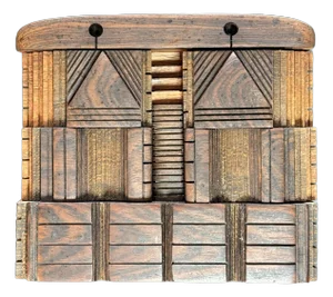 1980s Early Po Shun Leong Wood Box Sculpture