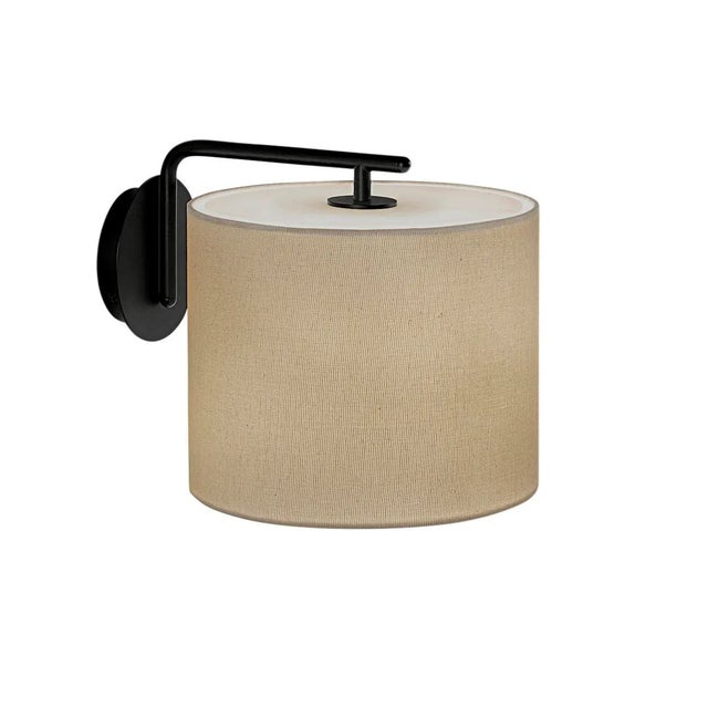 Satin Black Modern Style Wall Light With Shade For Sale - Image 4 of 4