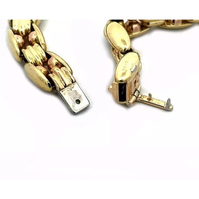 Bvlgari 18k Yellow Rose Gold Bracelet Open Bar Bead Links For Sale In Miami - Image 6 of 7