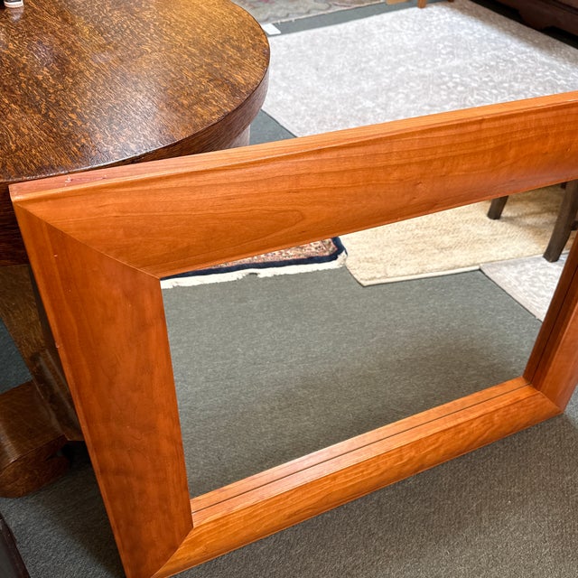 Contemporary Cherry Wood Wall Mirror For Sale - Image 10 of 12