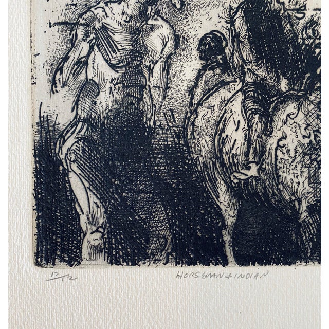 Robert A. Birmelin, Horseman & Indian, American Modernist Abstract Etching For Sale - Image 4 of 6